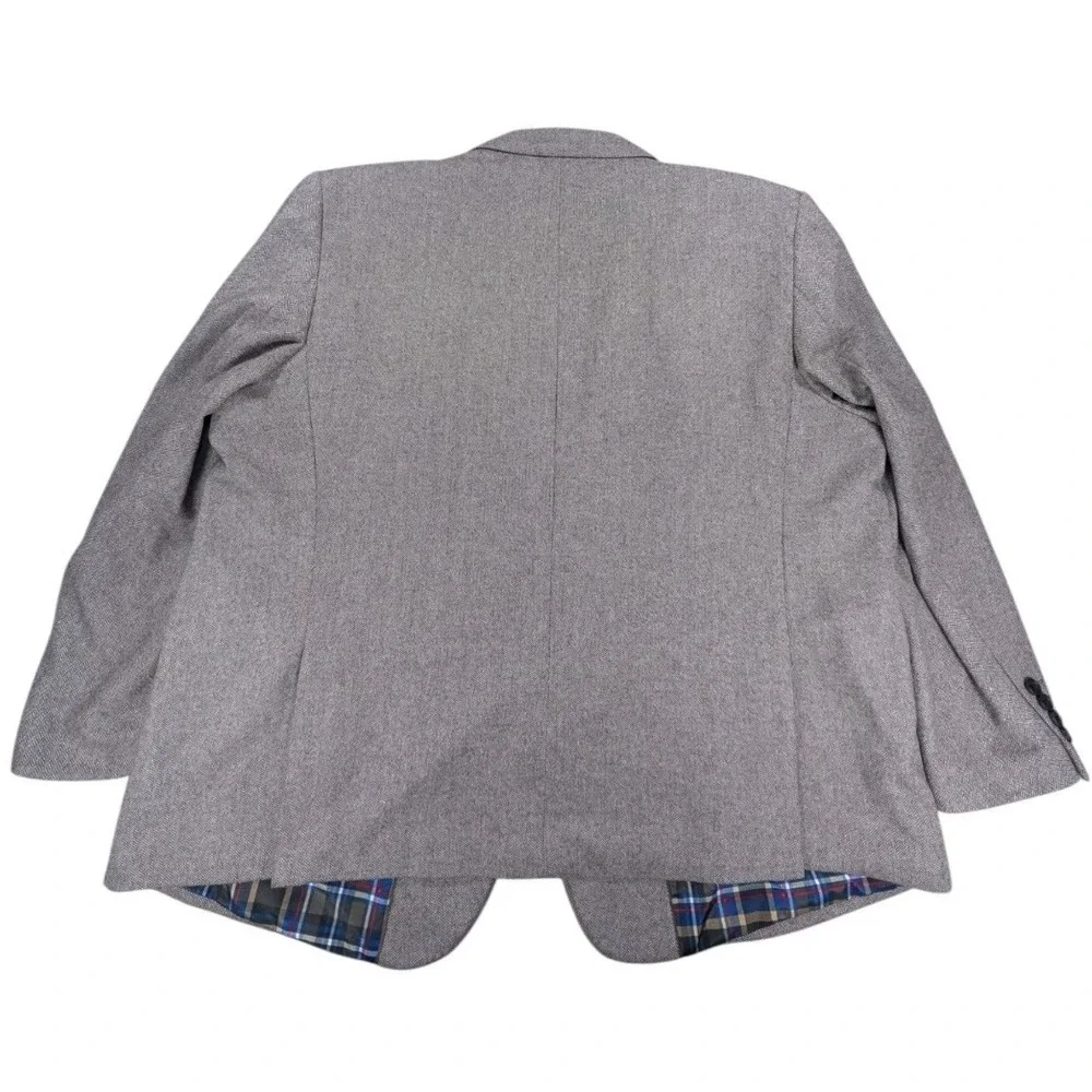 US Polo Assn Herringbone Tweed Blazer Mens 56R Gray Plaid Lined Sport Coat